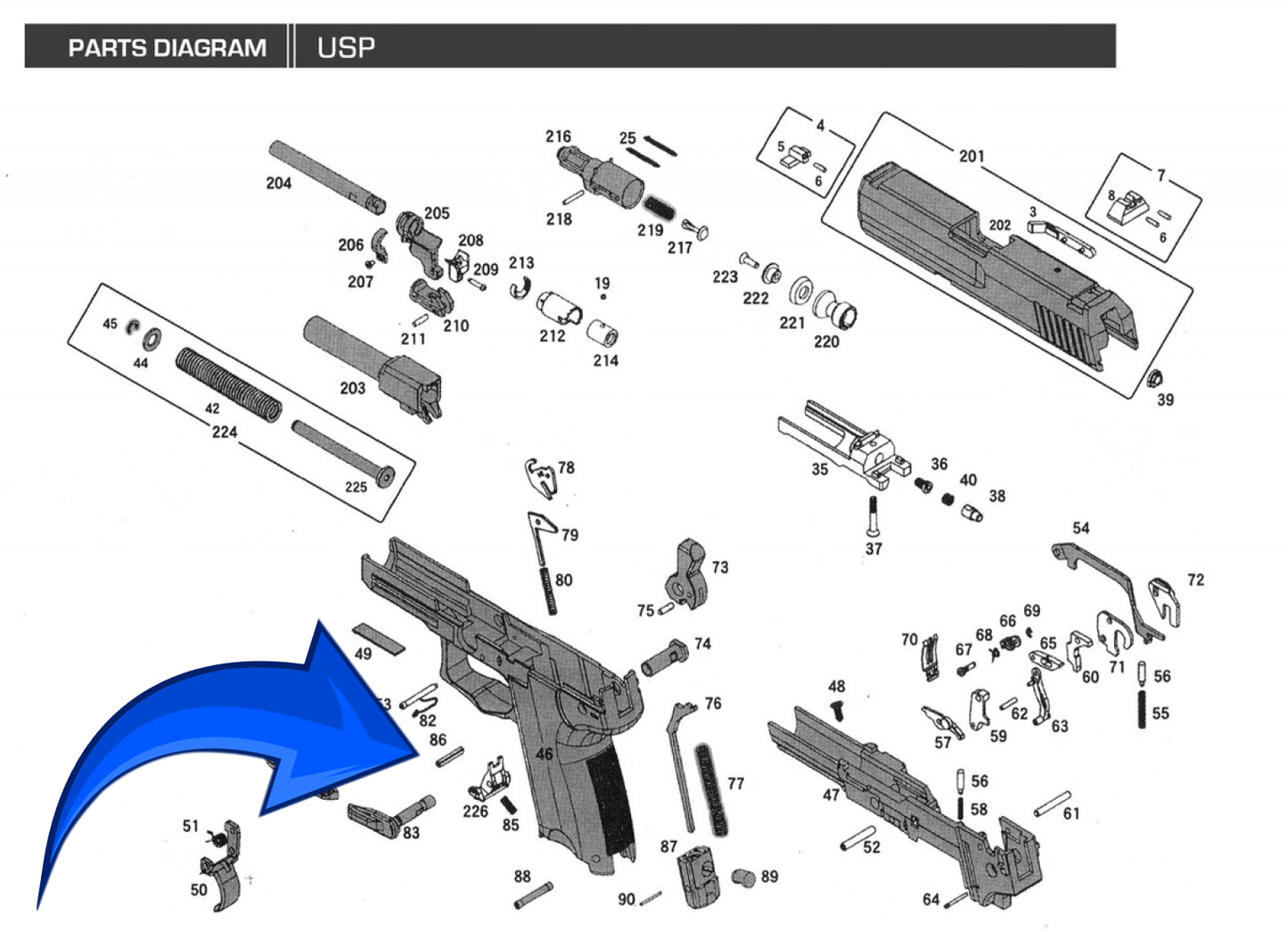 KWA HK USP Mag Release Roll Pin