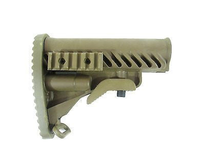 M4 M16 Tactical LE Retractable Stock w Integrated Rail & Sling Loop - Tan