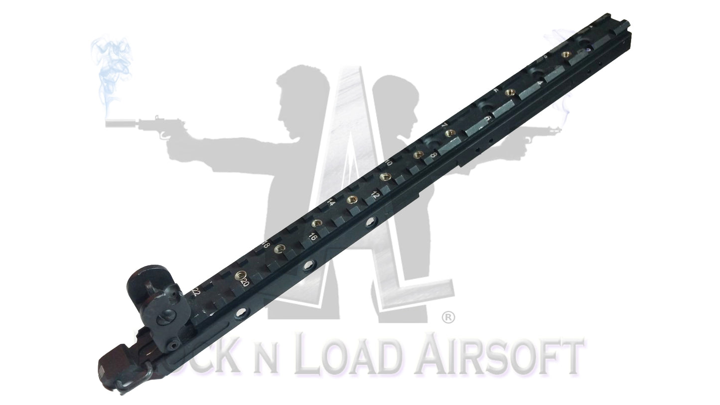 Full Metal MK12 MOD 0 CQB Flat Top Rail w/ Flip Down Iron Sight