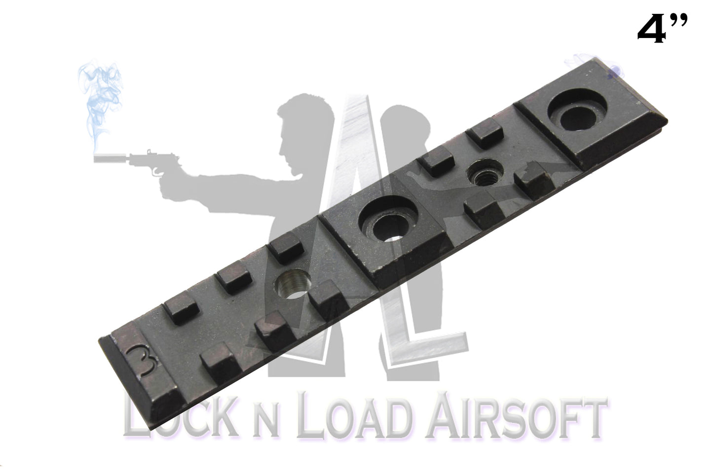 Full Metal 4" Picatinny Weaver Rail | 20mm | Black