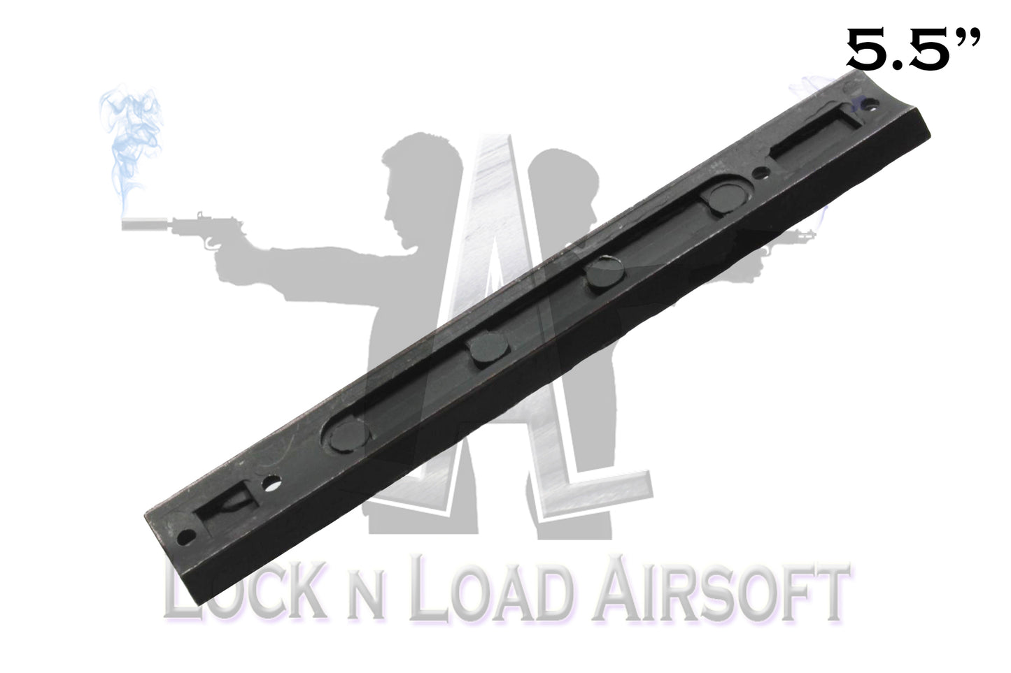 Full Metal 5.5" Picatinny Weaver Rail | 20mm | Black
