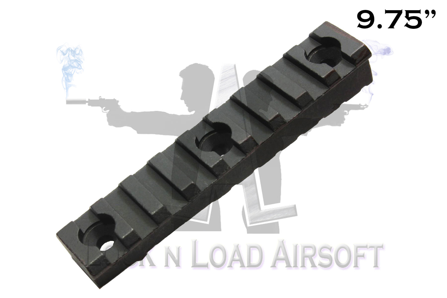 Full Metal 9.75" Inclining Picatinny Weaver Rail | 20mm | Black