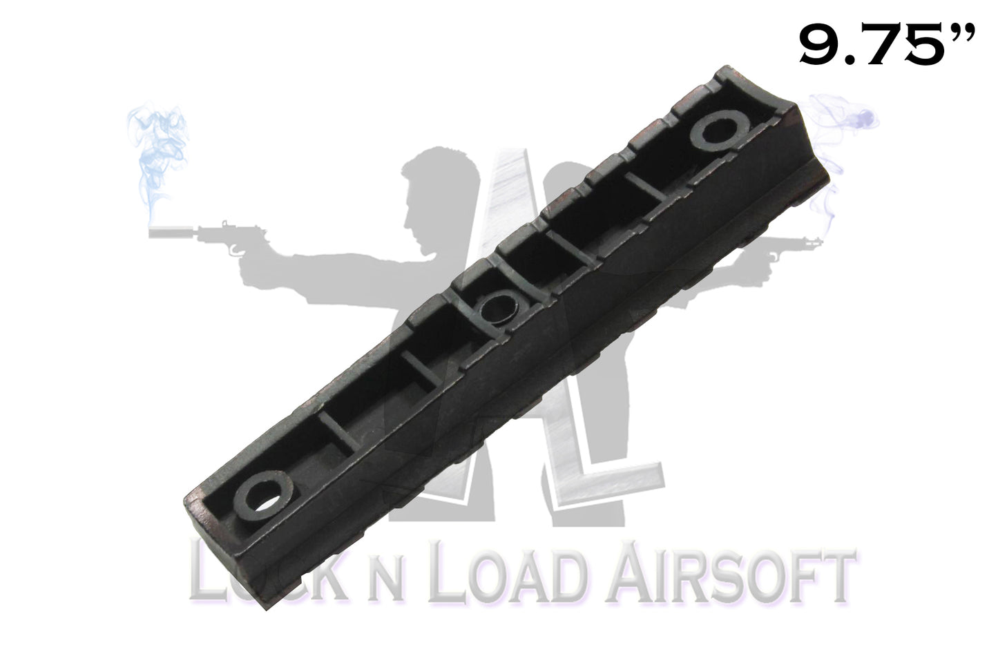 Full Metal 9.75" Inclining Picatinny Weaver Rail | 20mm | Black