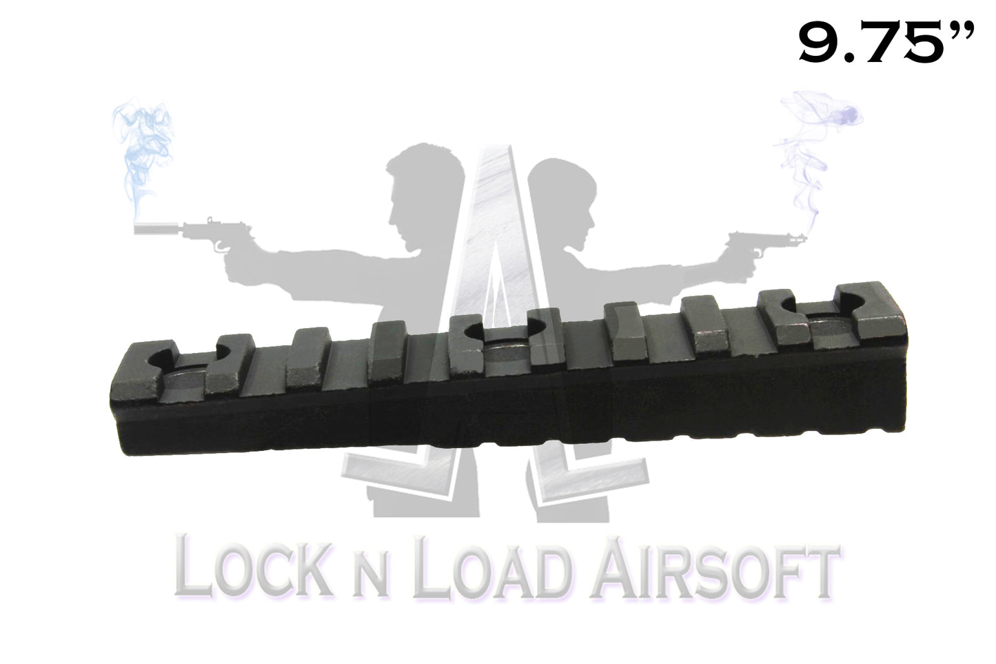 Full Metal 9.75" Inclining Picatinny Weaver Rail | 20mm | Black