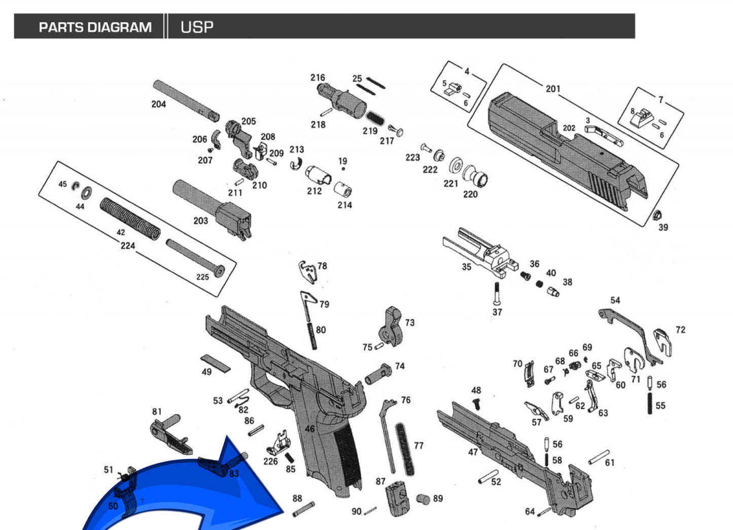 KWA HK USP Part #73 Lanyard Loop Insert Pin