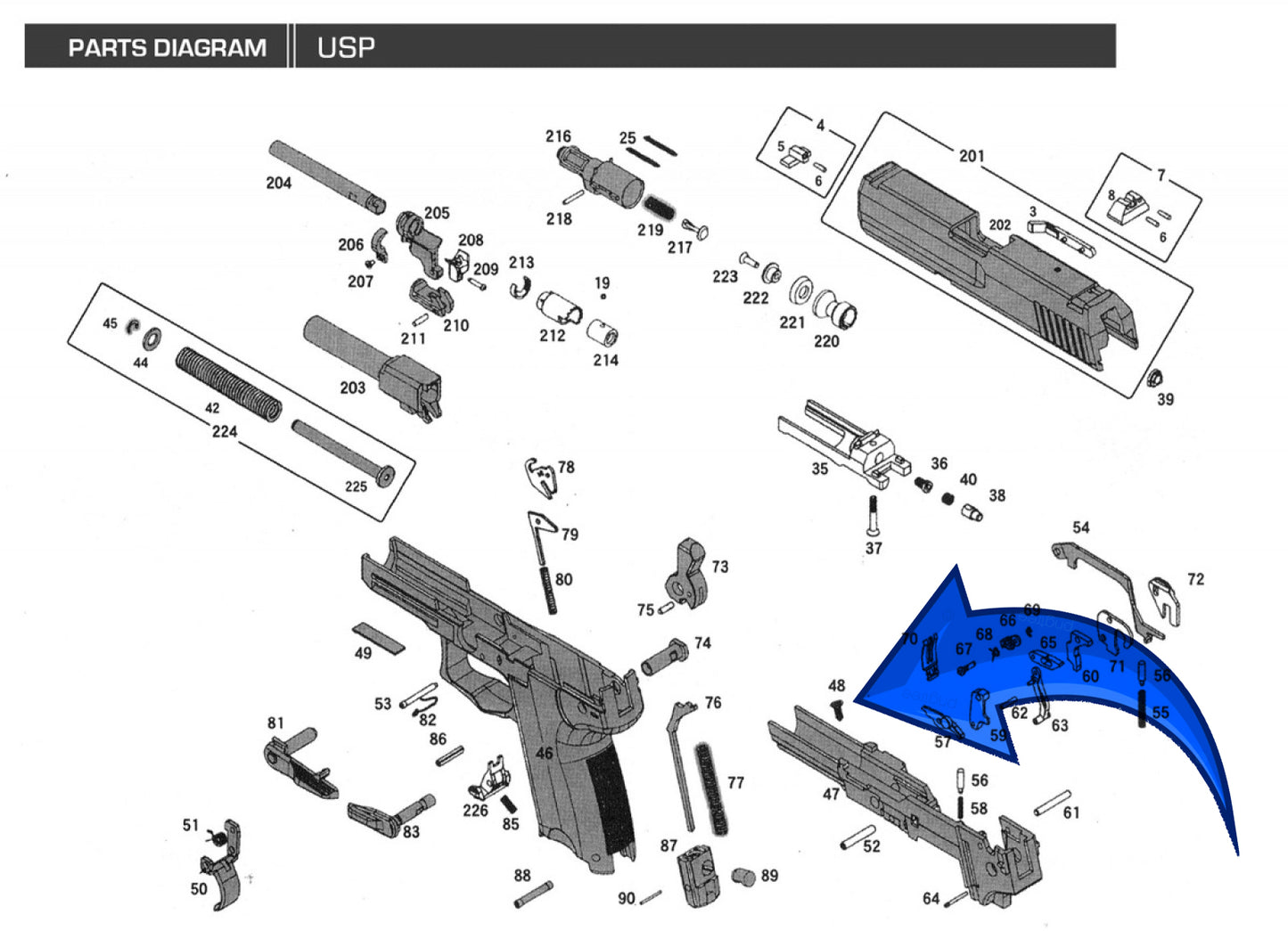 KWA HK USP Metal Insert Frame Installation Screw