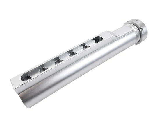 Full Metal 6 Position Buffer Tube Replacement - Arctic Silver