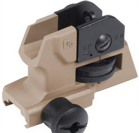 G&G M4 | M16 Two Toned Detachable Stamped Rear Iron Sight | Tan