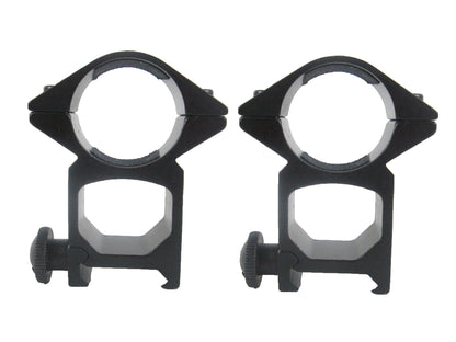 Full Metal Heavy Duty Tactical Scope Rings - Stealth Profile - Airsoft