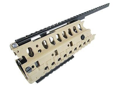 Two-Toned Caged Hand Guard System w RIS - Black & Tan