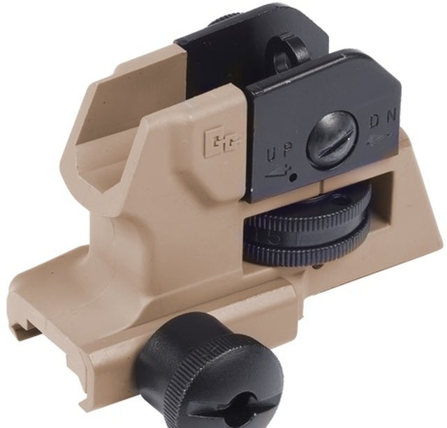 G&G M4 | M16 Two Toned Detachable Stamped Rear Iron Sight | Tan